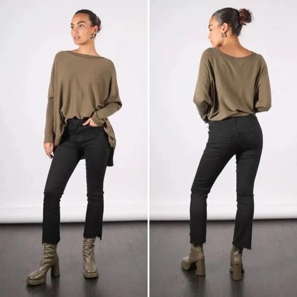 Mother Denim Insider Crop Step Fray Hem Not Guilty Women's 26 Black High Waisted - Picture 1 of 9